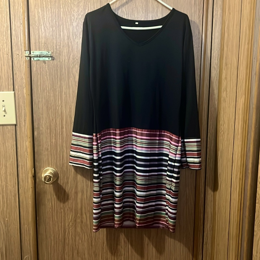 Black with stripes women’s dress